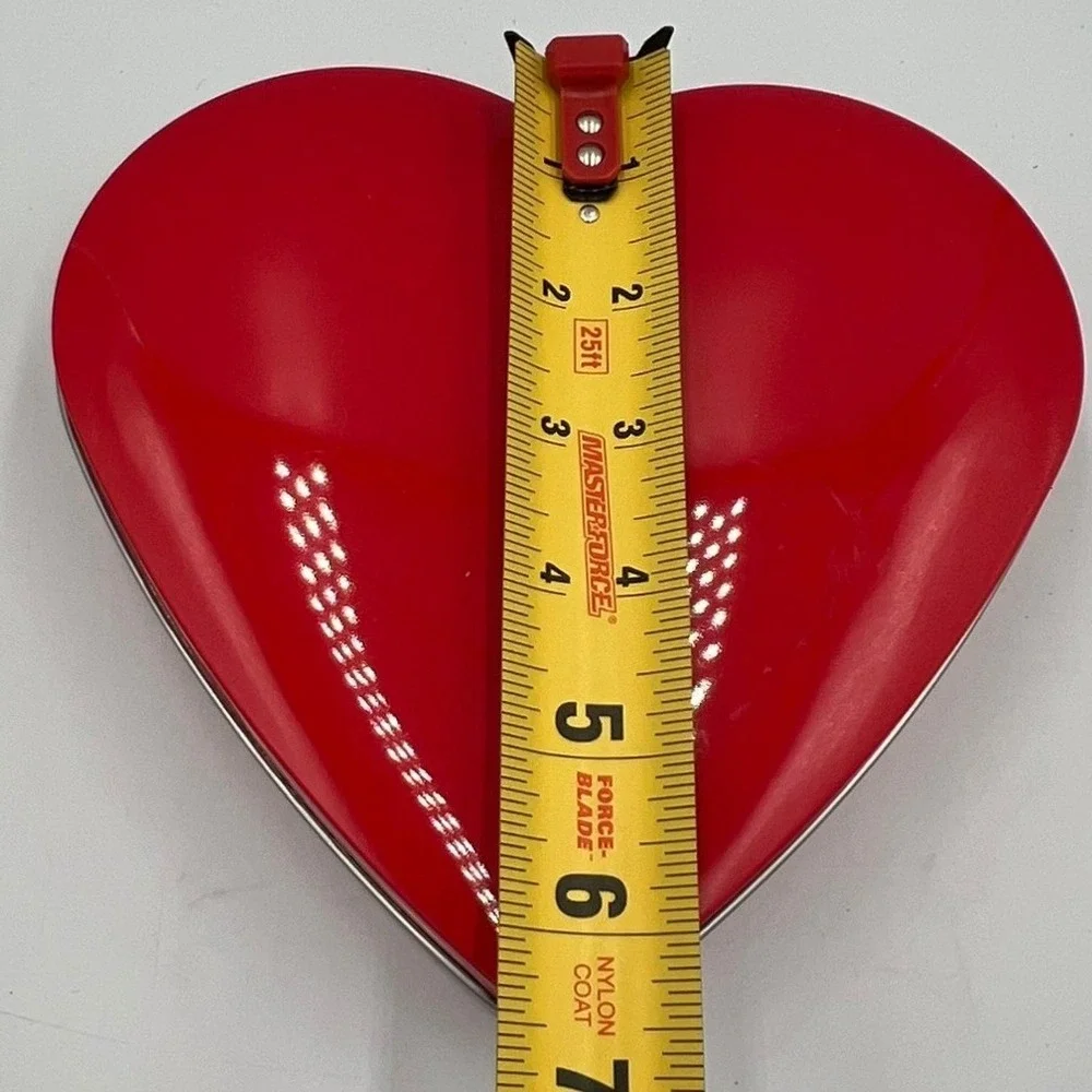 Heart Shaped Metal Tins Set of 2 Red NWOT Glossy Lovecore Gift